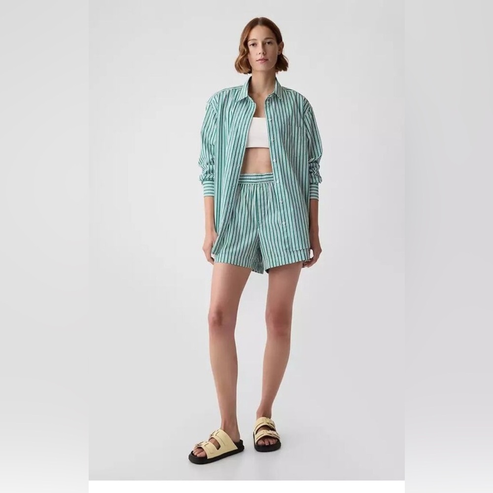 GAP Green Big Shirt With Shorts Set